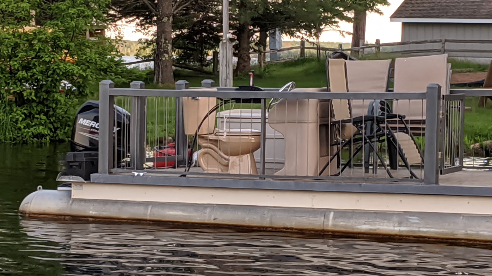 toilet chair on a boat.